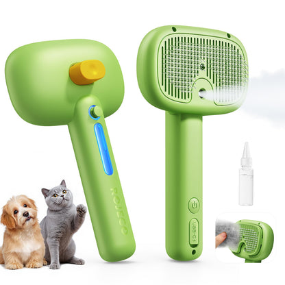 ROJECO 3-in-1 Pet Steam Brush,Spray Hair Removal Detangling Comb