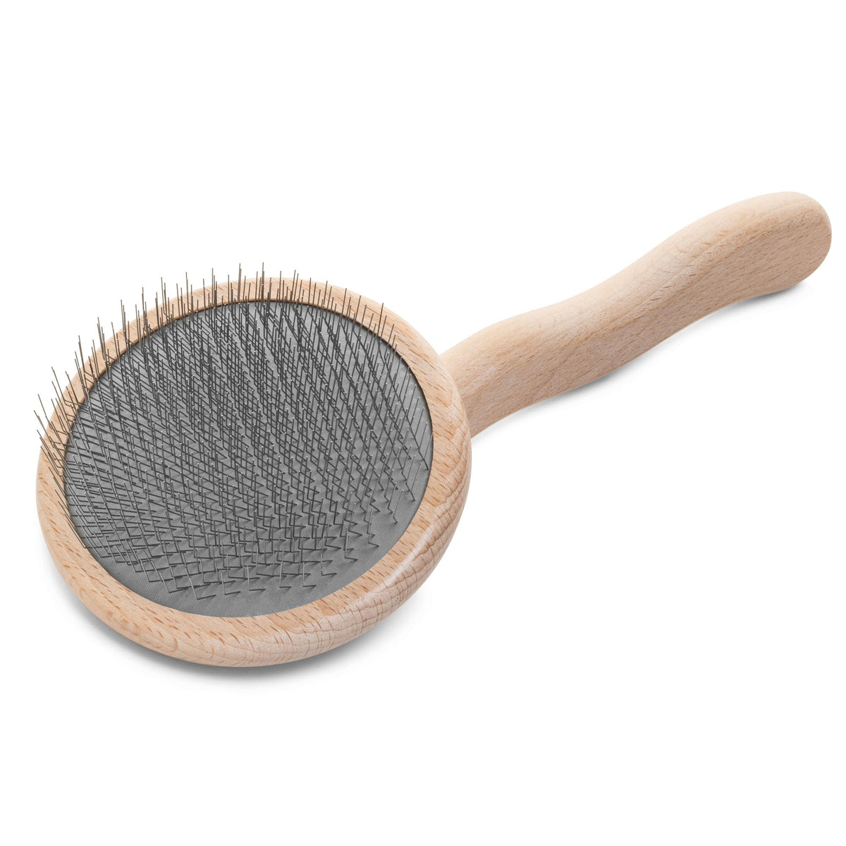 Chris Christensen Mark I Slicker Brush for Dogs, 12mm Pins, Groom Like a Pro, Handcrafted Lightweight Beechwood Ergonomic Handle, Stainless Steel Pins, A5I X-Small. Made in Germany.