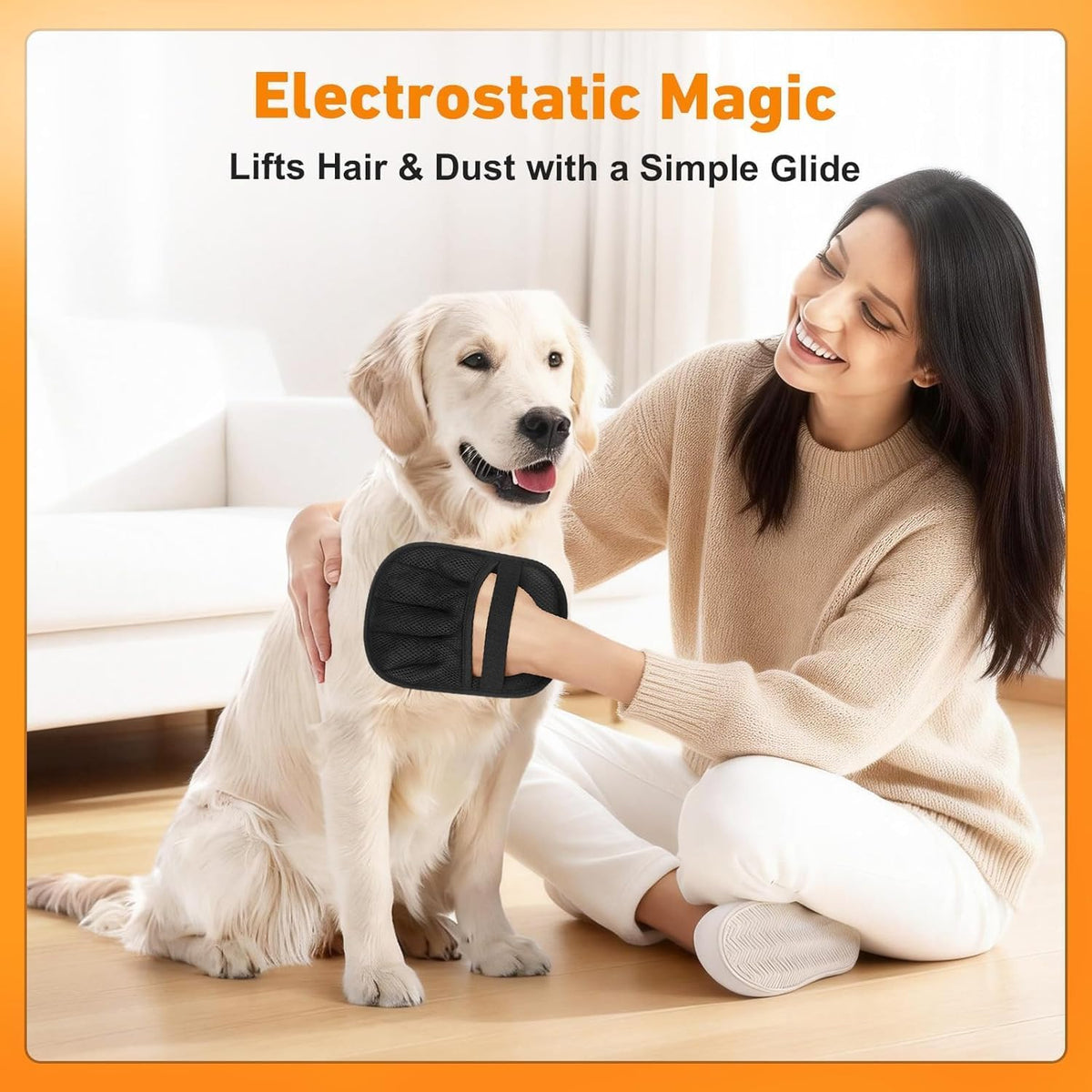 Pet Hair Removal Glove, Reusable Electrostatic Cat Dog Hair Remover Glove