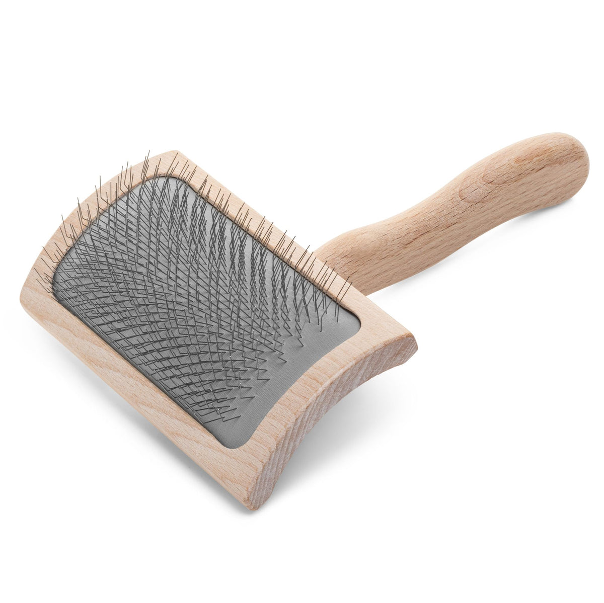 Chris Christensen Mark I Slicker Brush for Dogs, 12mm Pins, Groom Like a Pro, Handcrafted Lightweight Beechwood Ergonomic Handle, Stainless Steel Pins, A5I X-Small. Made in Germany.