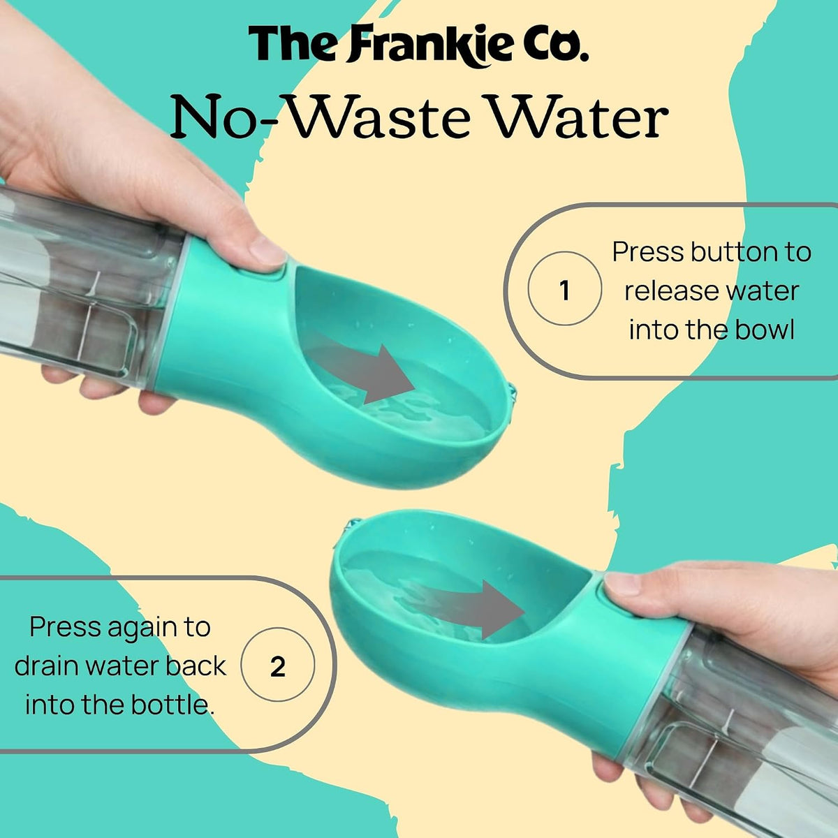 4 in 1 Dog Water Bottle Portable, Leakproof Travel Pet Water Bottle 17oz