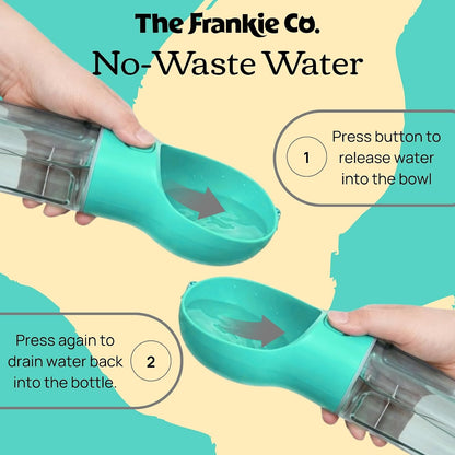 4 in 1 Dog Water Bottle Portable, Leakproof Travel Pet Water Bottle 17oz