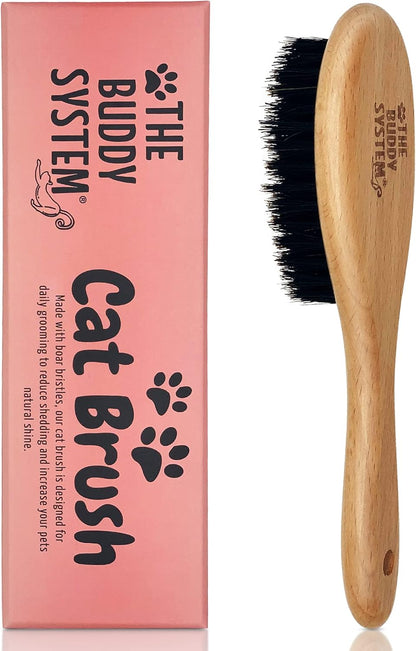 The Buddy System - Soft Cat Brush with Boar Bristles, 1 Pack