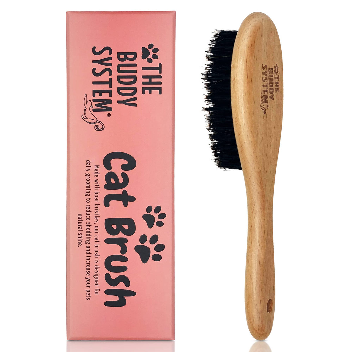 The Buddy System - Soft Cat Brush with Boar Bristles, 1 Pack