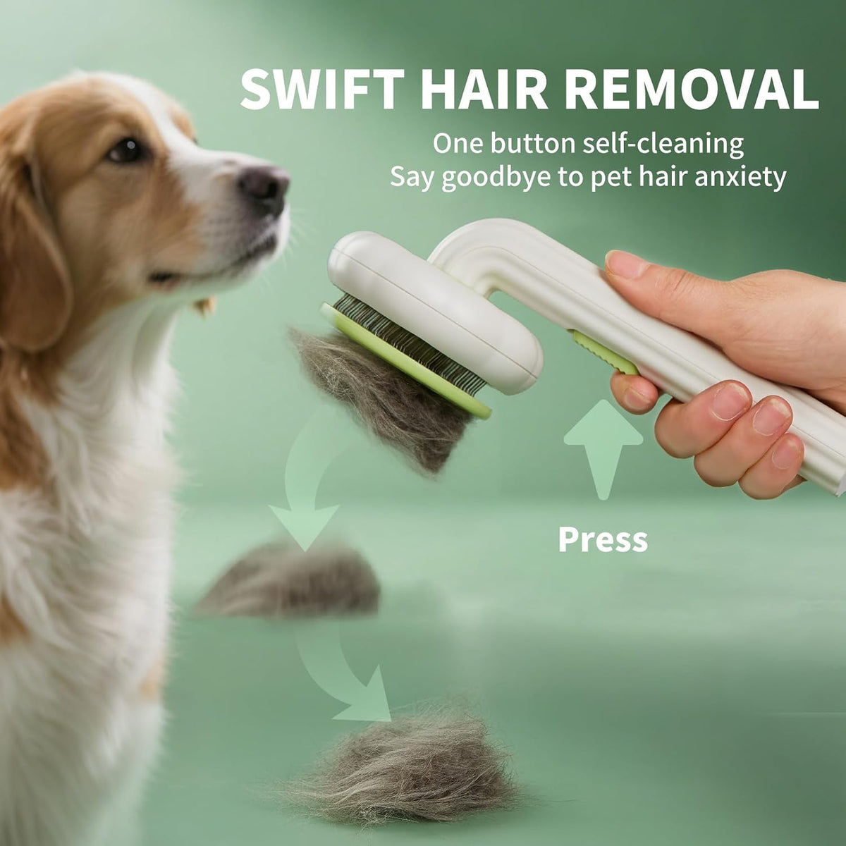 Cat Brush for Indoor Cats for Shedding, Dog Brush, Pet Hair Remover Tool, Self Cleaning Cat Comb with Release Button Hair Brush, Dog Deshedding Brush Grooming Kit