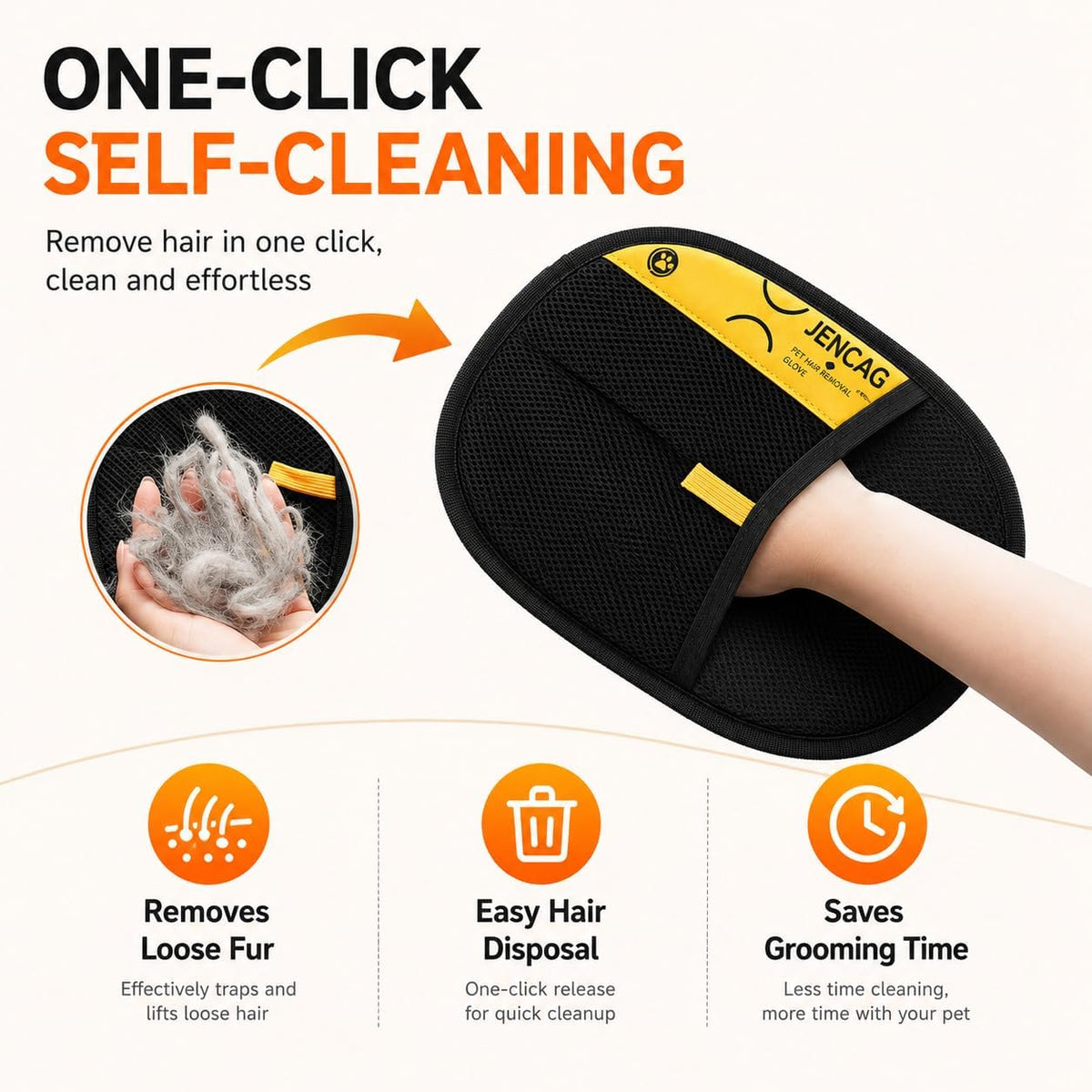 Pet Hair Remover Glove for Dogs & Cats, Upgraded Five-Finger Electrostatic Reusable & Washable Fur Removal Tool, Effortlessly Removes Pet Hair from Clothes, Couch, Sofa, Carpet, Bed, Laundry