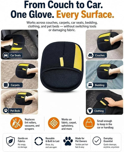 Pet Hair Remover Glove for All Fur Types & Surfaces