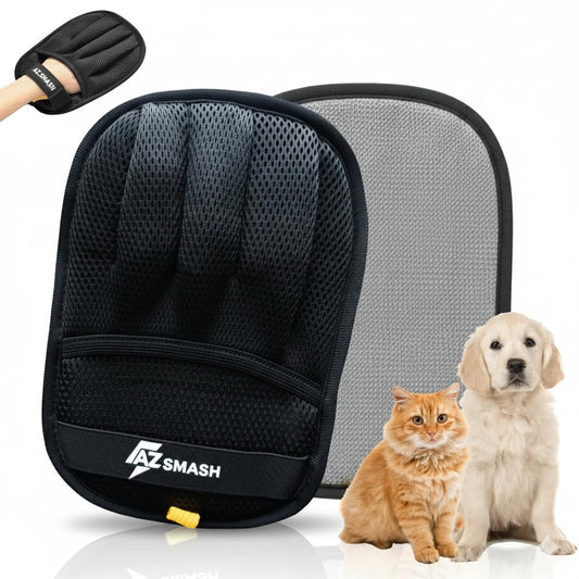 Pet Hair Removal Glove for Dog and Cat Hair, Reusable Electrostatic Hair Remover Tool By Az Smash.