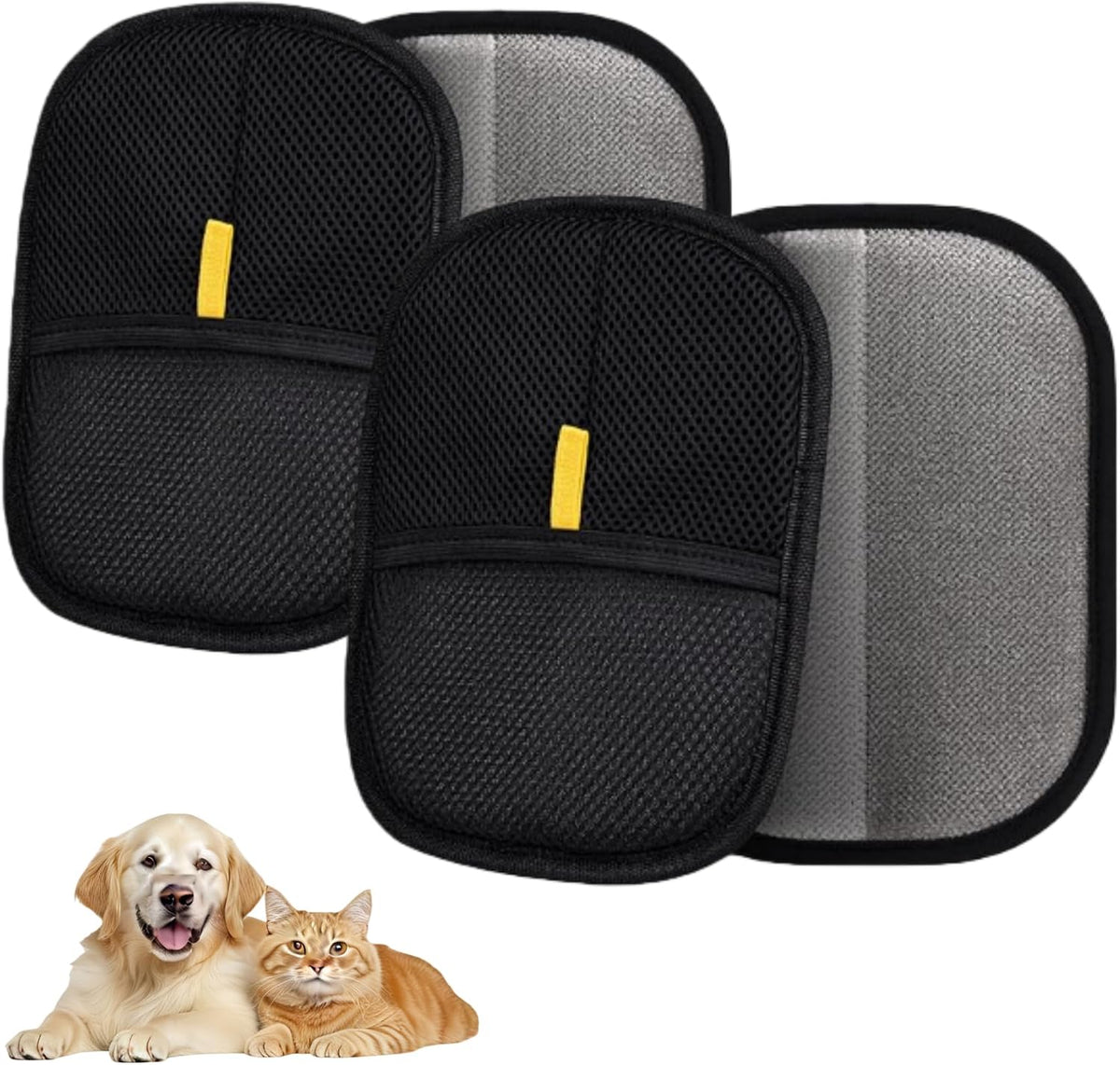 Skyflex Electrostatic Pet Hair Gloves for Indoor Cleaning Reusable Pet Hair Remover Tool for Clothing Couch Furniture Carpet Car Seat (2PCS)