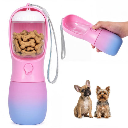 Puppy Essentials Dog Water Bottle: Portable Dog Water Bowl Dispenser Travel