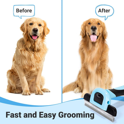MIU COLOR Pet Grooming Brush, Deshedding Tool for Dogs & Cats, Blue