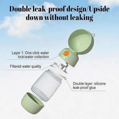 Portable Dog Water Bottle with Food Container 2 in 1