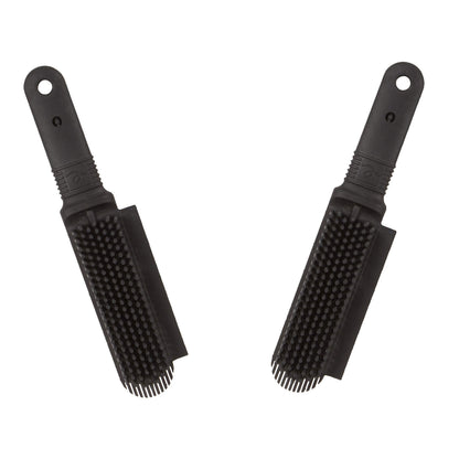 FURemover Plus Pet Hair Rubber Brush with Squeegee, Easily Remove Fur and Lint from Clothing, Carpets and Furniture, Gently Groom Dogs and Cats Wet or Dry, Black, 2 Pack