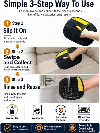 Pet Hair Remover Glove for All Fur Types & Surfaces