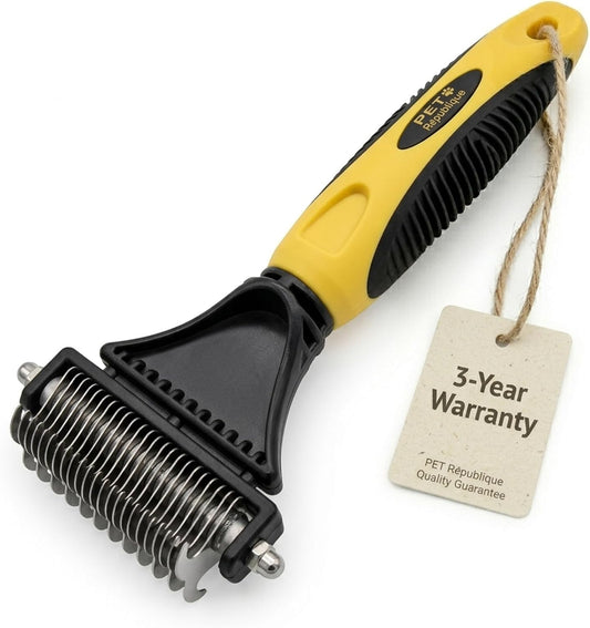 Pet Republique Matt Splitters Tool – Effective Mat Remover and De-matting Comb for Long-Haired Dogs, Cats, Rabbits – Regular 12+23 Teeth Design