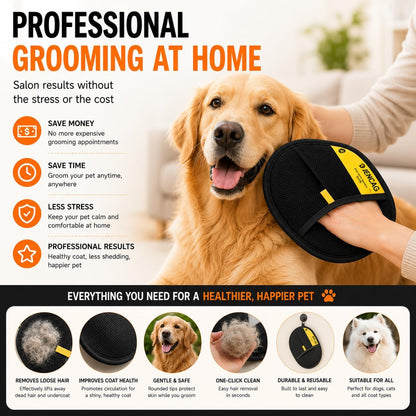 Pet Hair Remover Glove for Dogs & Cats, Upgraded Five-Finger Electrostatic Reusable & Washable Fur Removal Tool, Effortlessly Removes Pet Hair from Clothes, Couch, Sofa, Carpet, Bed, Laundry