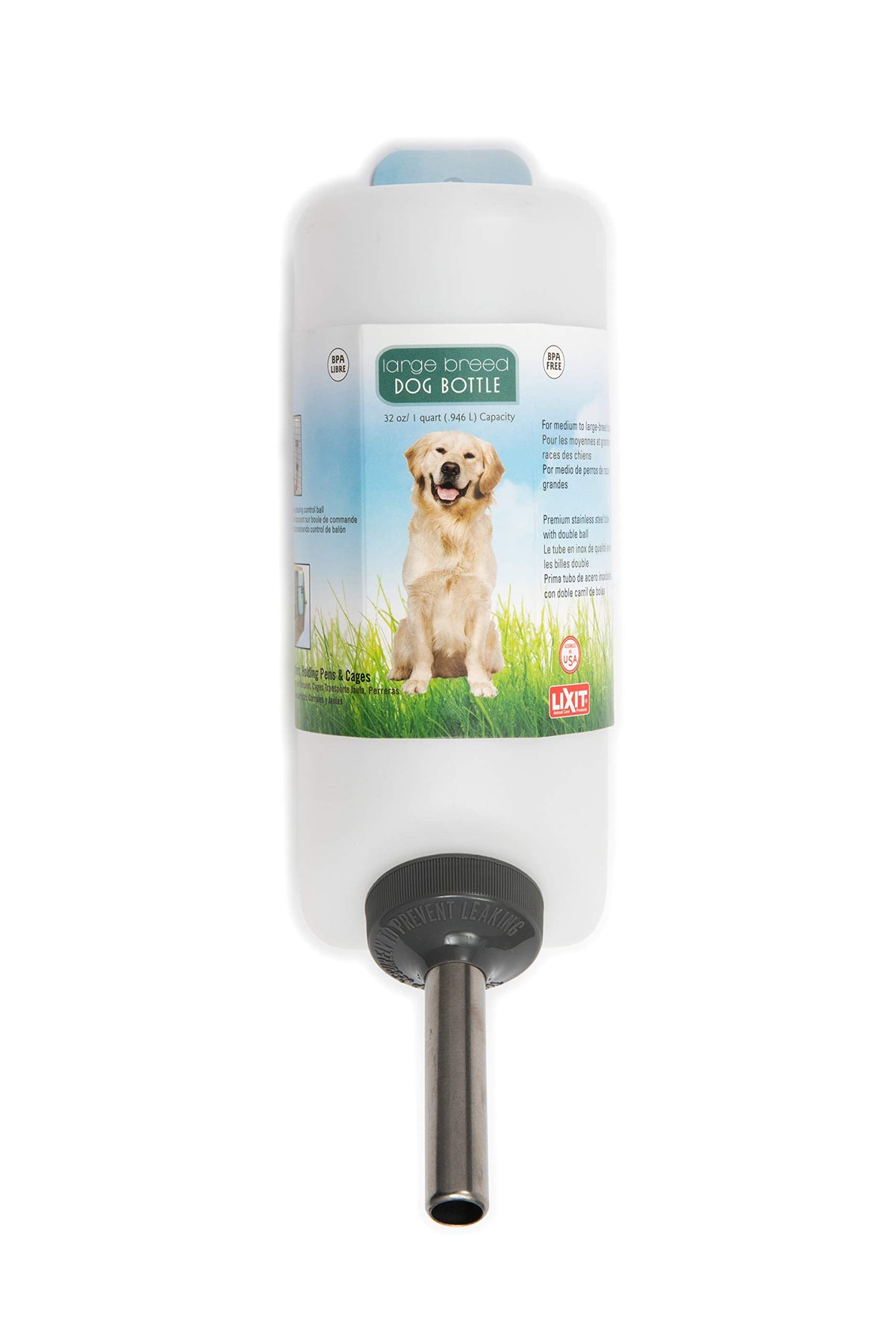 Lixit® Wide Mouth Water Bottles for Large Dogs (White, 32 Ounce)