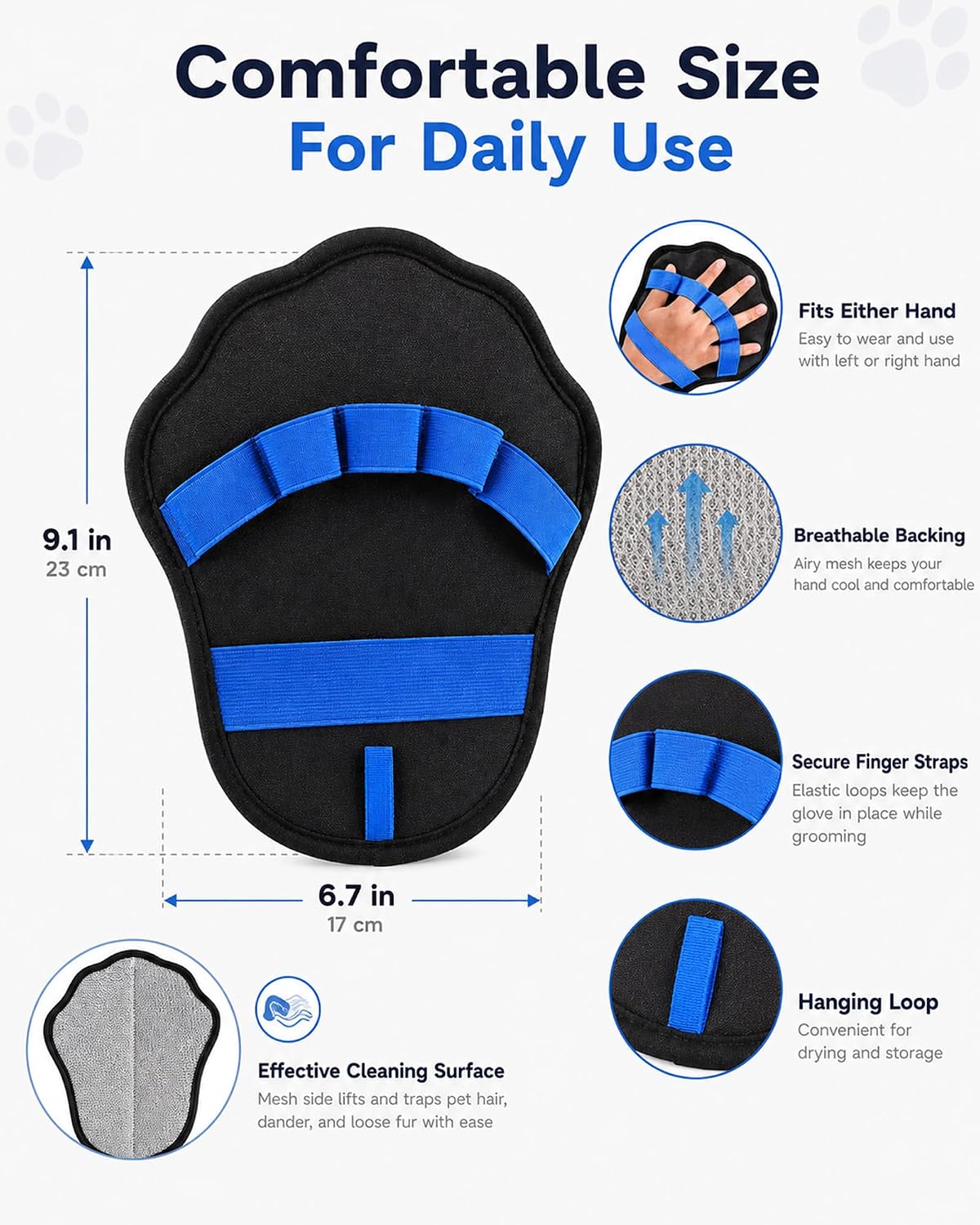 Pet Hair Removal Glove, Electrostatic Fur Remover for Couch, Bed & Car