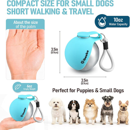 Cibaabo Portable Dog Water Bottle with Collapsible Silicone Bowl 10 oz