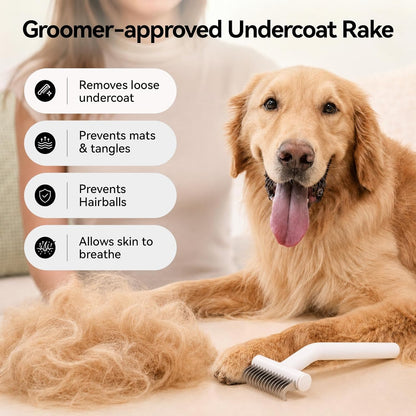 aumuca Undercoat Rake for Dogs, Deshedding & Dematting Comb for Cats, Horse