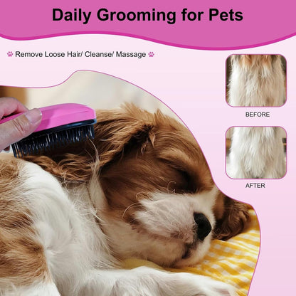 Puppy Brush for Small Dogs - Soft Dog Brush (Pink)