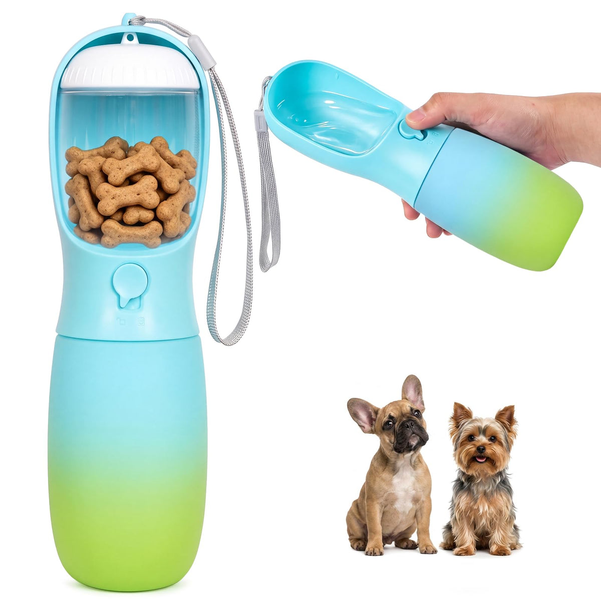 Puppy Essentials Dog Water Bottle: Portable Dog Water Bowl Dispenser Travel