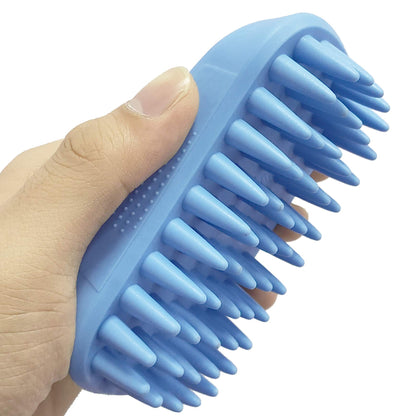 Pet Silicone Shampoo Brush for Long & Short Hair Medium Large Pets Dogs Cats,Shower Wash Curry Brush,Dog hair Products Accessories Dog Back Massage for Long & Short Hair Small Large Pets Dogs(Green)
