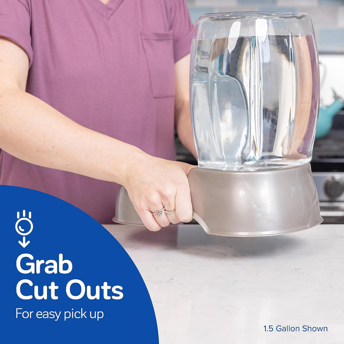 Petmate Pet Cafe Gravity Water Dispenser, 0.75 GAL, Pearl Gray