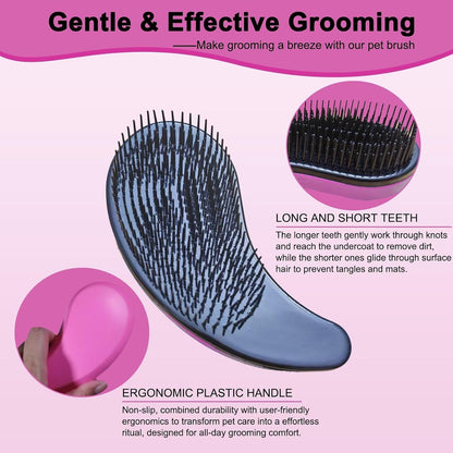 Puppy Brush for Small Dogs - Soft Dog Brush (Pink)