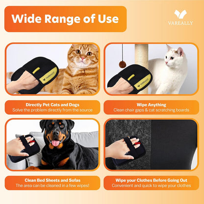 Pet Hair Removal Glove – Reusable Electrostatic Grooming Gloves for Dogs & Cats – Pet Hair Removal Dog Hair Remover