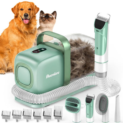Buenkee Dog Grooming Vacuum Kit, 15000Pa Clipper, Shedding Brush, 2L, White