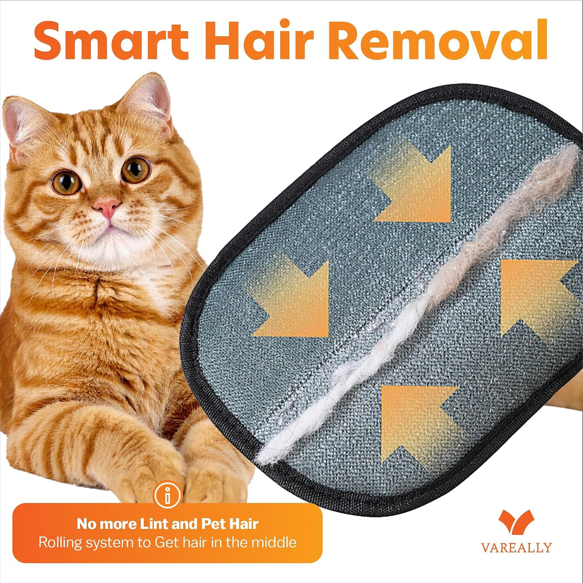 Pet Hair Removal Glove – Reusable Electrostatic Grooming Gloves for Dogs & Cats – Pet Hair Removal Dog Hair Remover