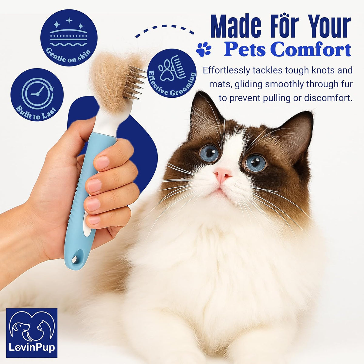 Pet Mat Remover – Professional Dematting Comb for Dogs and Cats