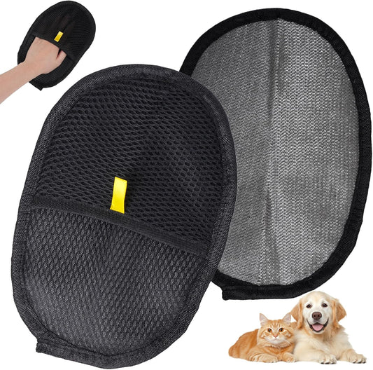 2Pcs Pet Hair Removal Glove Reusable Pet Glove Electrostatic Pet Grooming Remover for Cats and Dogs Extra Large Size for Couch Carpet Car Seat Clothes Laundry