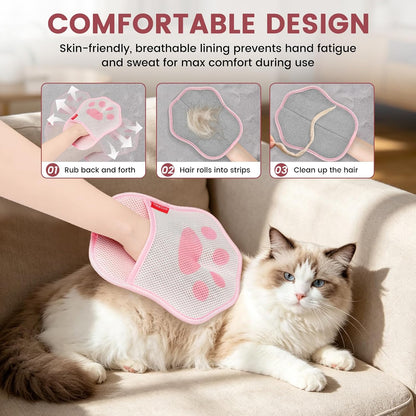 Reusable Electrostatic Pet Hair Removal Glove for Cats & Dogs,Hair Remover