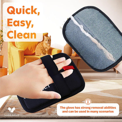 Pet Hair Removal Glove – Reusable Electrostatic Grooming Gloves for Dogs & Cats – Pet Hair Removal Dog Hair Remover