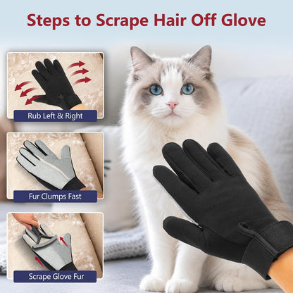3PCS Lint Brush & Carpet Scraper & Pet Hair Remover for Furniture, Couch, Carpet, Car | Carpet Rake for Pet Hair Removal | Reusable Cat & Dog Hair Remover – Simpler and Cleaner