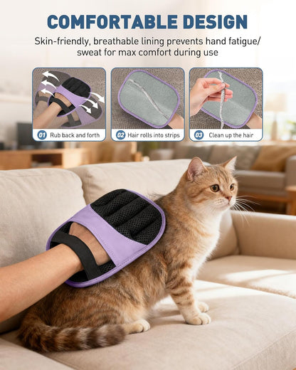 Magic Brush Glove Pet Hair, 2 Pack Removal Tool for Dogs and Cats