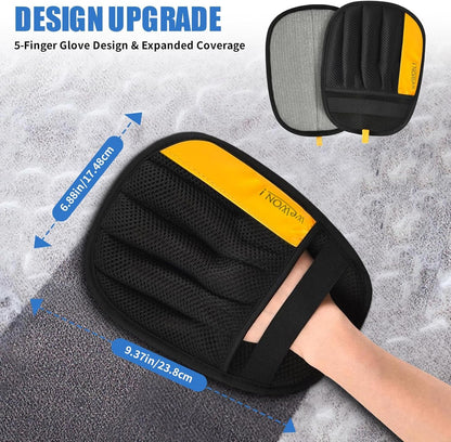 Upgraded Electrostatic Pet Hair Removal Glove for Dogs & Cats 5-Finger Magic Brush Design Reusable Hair Remover for Couch, Carpet, Car Seat, Laundry & Clothing Quick Cleaning Tool for Pet Owners