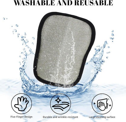Pet Hair Remover Gloves Yellow Gold Static Hair Remover Reusable for Clothing, Sofa, Car Seat