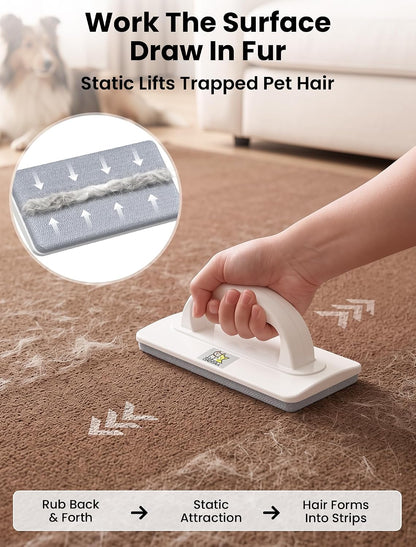 ORDORA Reusable Pet Hair Remover Brush for Furniture, Dog & Cat Fur