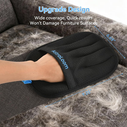 AstraLoom Pet Hair Removal Glove for Cats & Dogs,Reusable Electrostatic Pet Hair Remover Tool for Furniture, Carpet, Clothing, Car Seat (1PCS)