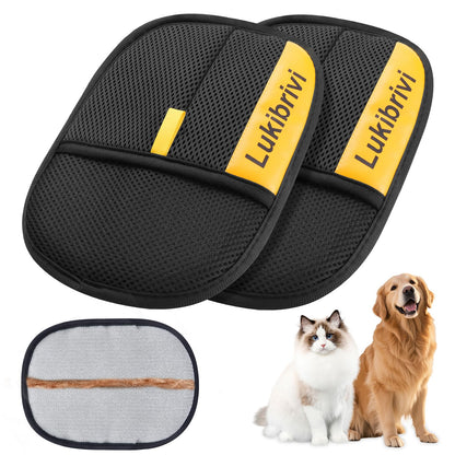 Pet Hair Removal Glove for Dogs & Cats - Upgraded Reusable Electrostatic Pet Hair Glove, Gentle Grooming Mitt, Pet Hair Remover Tool for Laundry, Couch, Carpet & Car Seat,2 Pack