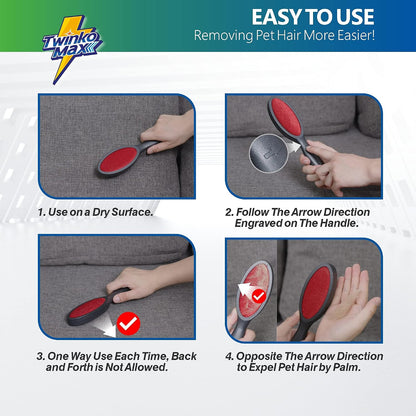 Twinko Max Lint Brush for Pet Hair, Reusable Lint Remover for Clothes