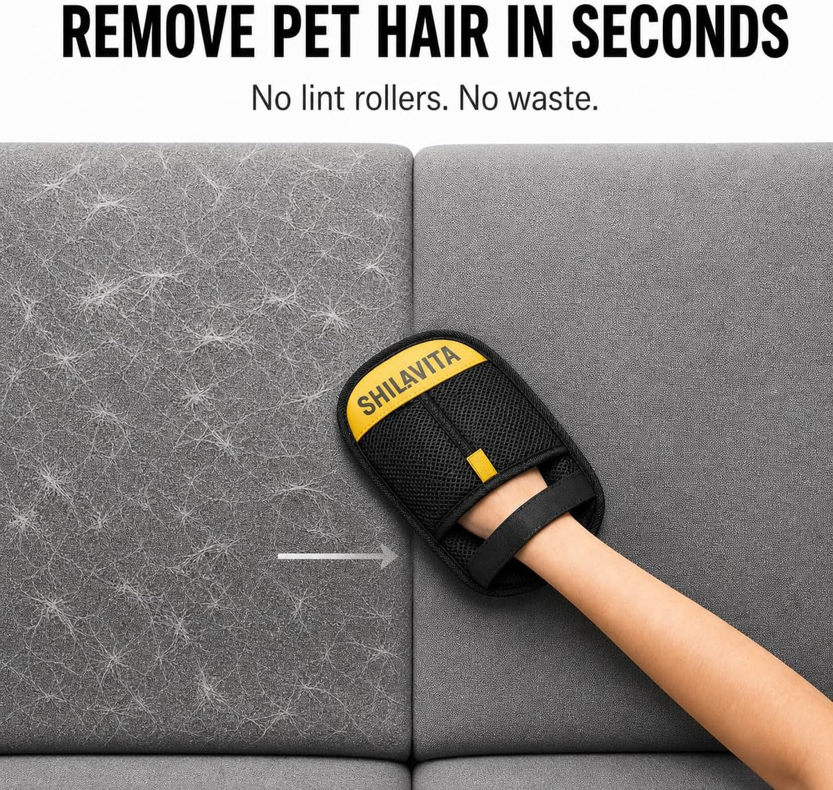 2 Pcs Pet Hair Removal Glove for Dogs and Cats, Reusable Electrostatic Grooming Gloves, Dog and Cat Fur Remover Gloves for Couch, Carpet, Clothing, Car Seats, Bedding