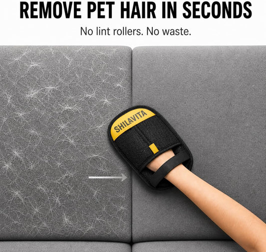 2 Pcs Pet Hair Removal Glove for Dogs and Cats, Reusable Electrostatic Grooming Gloves, Dog and Cat Fur Remover Gloves for Couch, Carpet, Clothing, Car Seats, Bedding