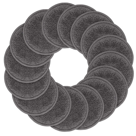 SUNLAND Reusable Makeup Remover Pads,Round 3.15inch,16 Pack,Darkgrey