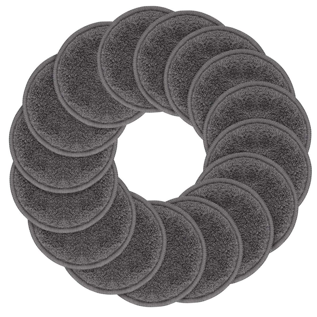 SUNLAND Reusable Makeup Remover Pads,Round 3.15inch,16 Pack,Darkgrey