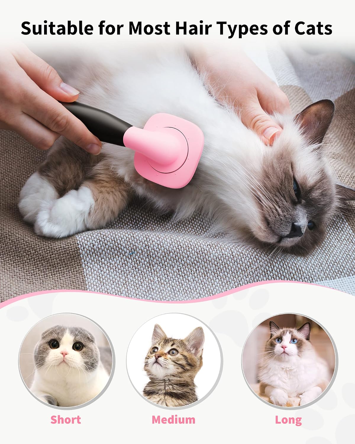 Glendan Dog & Cat Brush- Slicker Pet Brush- Shedding Grooming Tools(Pink)
