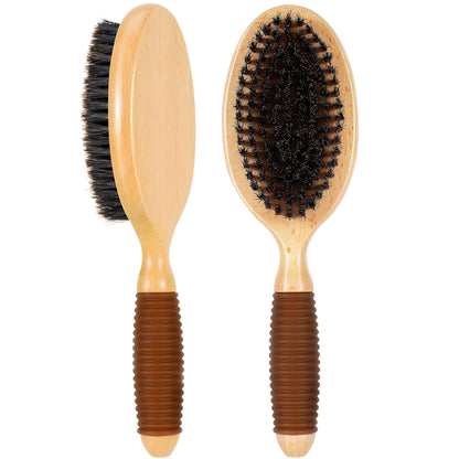 Dog Brush for Long Haired Dogs, 27mm Extra Long Pin Brush for Grooming, Shedding - Beech Wood Material, Non-Slip Rubber Handle, Round-Tipped Pins